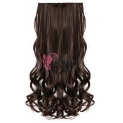 Extensie de par cu 5 Clips On delux dubla ondulata de 70 cm, Saten Inchis 5XL4